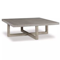 a concrete coffee table with metal legs on an isolated white background, viewed from the front