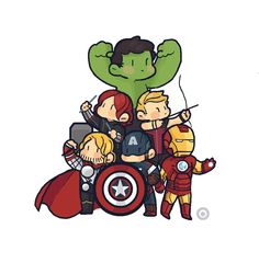 the avengers family is depicted in this cartoon