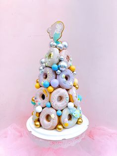 there is a donut tree made out of doughnuts