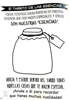 a poster with an image of a teapot in spanish and the words, el tarrito de las essencias