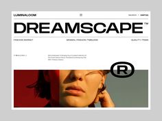 an image of a woman with glasses on her head and the words dreamscape above it