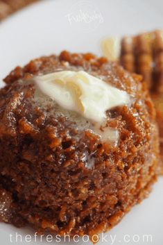 a close up of a dessert on a plate