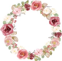 a floral wreath with pink and white flowers