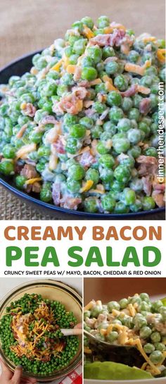 this creamy bacon pea salad is the perfect side dish for any meal