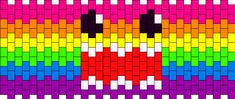 an image of a pixellated pattern with different colors and shapes on the bottom half