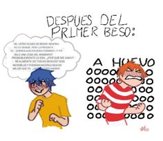 an image of two cartoon characters with one saying despues del prime beso