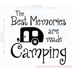 the best memories are made camper decal is shown in black and white with snowflakes