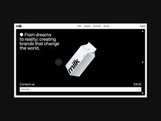 an advertisement for milk is shown on the website's homepage, which features images of milk cartons in black and white