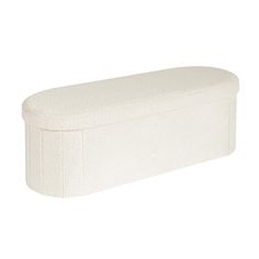 a white storage bench on a white background