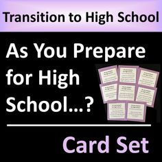 a poster with the words, transition to high school as you prepare for high school?