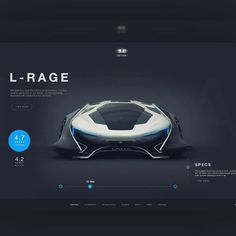 an image of a futuristic car with the words l - rage on it