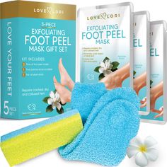 PRICES MAY VARY. BEAUTY & PERSONAL CARE: Perfect Christmas and Holiday gifts for women, our 5-piece foot treatment beauty gift sets are wonderful self care products to help someone relax, unwind, and offer their hard-working feet some TLC. Includes 3 foot peel masks, 1 pumice stone, and 1 pair of reusable moisturizing socks. FOOT SPA KIT CALLUS REMOVER: With baby foot peel foot exfoliator, pumice stone foot scrubber, and moisturizing socks, you can kiss rough, hard calluses goodbye! Our foot pee Self Care Gifts, Peeling Mask, Beauty Makeover, Stocking Stuffers For Women, Foot Mask, Foot Spa, Pumice Stone, Gift Sets For Women, Amazon Beauty Products