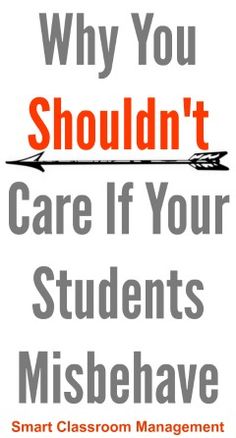 the book cover for why you shouldn't care if your students misbehave