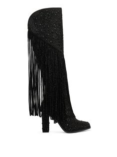 Asire Boot in Lux Black – Jessica Simpson Jessica Simpson Boots, Rhinestone Shoes, Black Boots Tall, Pointed Toe Boots, Fringe Boots, Black Sparkle, Black Rhinestone, Black Crystals, Tall Boots