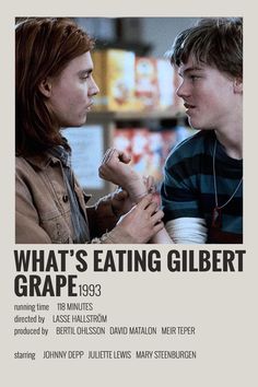 the poster for what's eating gilbert? shows two young men looking at each other