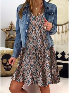 Casual Tunic Dress, Look Boho Chic, Tunic Dresses, Casual Tunics, Floral Tunic, Fall Fashion Outfits, Casual Fall Outfits, Casual Summer Outfits, Winter Fashion Outfits