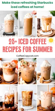 iced coffee recipe collage with text overlay