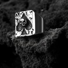 Elevate your style with our Rock Ace of Spades Skull Ring--the perfect accessory for poker lovers and edgy fashion enthusiasts alike! Crafted with precision, this unique ring features a striking skull design combined with the classic Ace of Spades motif, making it a standout piece in any jewelry collection. Whether you're a fan of poker, rock culture, or just love bold accessories, this ring is designed for both men and women who appreciate individuality and style. Imagine the compliments you'll Rock Culture, Edgy Accessories, Heart Letter, Ace Of Spades, Bold Accessories, Letter Design, Unique Ring, Skull Ring, Jewelry Unique