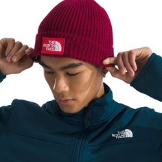 Men's Beanies, Cuffed Beanie, Face Logo, Soft Yarn, The North Face Logo, North Face, Rib Knit, Knitted Hats, The North Face