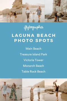 the laguna beach photo spots is featured in this postcard for photographer's magazine