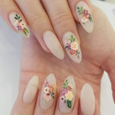 Autumn Nails Art, Nails Art Blue, Wedding Nails Art, Glitter Nails Art, Blue Nails Art, Spring Nails Art Designs, Nail Art Trendy, Spring Nails Art, Nails With Flowers