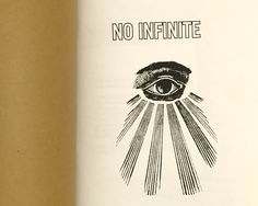 an open book with the title'no infinite'written in black and white on it