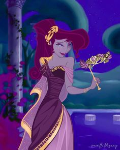 the little mermaid from disney's sleeping beauty is holding a flower in her hand