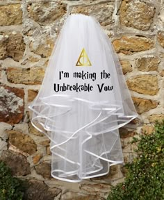 a veil with the words i'm making the unbreakable you written on it