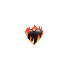 a heart that is on fire with flames coming out of it