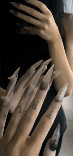 Siren Nails, Dark Siren, Nails Dark, Sharp Nails, Press Ons, Makeup Inspo