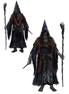 an image of a wizard with two staffs in his hand and wearing a black outfit