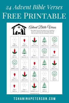 the printable christmas bible verses for children to use in their homes and classroom