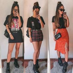 Martens Outfit, Fest Outfits, Outfit Black, Festival Looks, Doc Martens, Looks Style