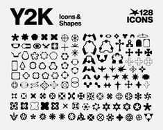 a large collection of symbols and shapes