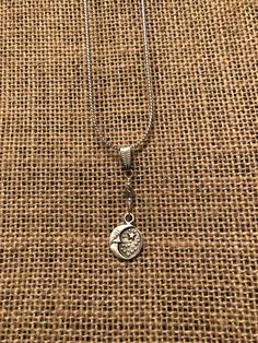 Silver Crescent Moon and Star Pendant. Moon And Star Pendant, Crescent Moon And Star, Moon And Star, Star Pendant, Crescent Moon, Pendant Necklaces, Crescent, Selling On Etsy, Jewelry Necklace Pendant