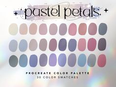 pastel petals create color palettes for 30 color swatches