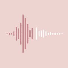 an audio wave is shown in pink and white on a light pink background with black dots