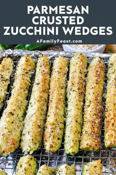 parmesan crusted zucchini wedges on a cooling rack