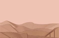 an abstract landscape with mountains and hills in the distance, on a pale pink background