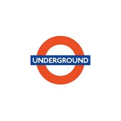 the underground logo with an orange and blue circle in the middle, on a white background