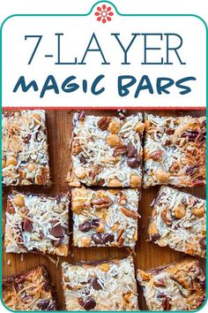 seven layer magic bars with nuts and coconut on top