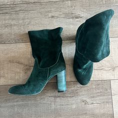 Emerald Green Suede Free People Boots. Never Worn, Brand New. Boot Hits Above Ankle. Green Velvet Boots Knee Highs, Green Slouchy Boots, Western Green Boots, Jade Green Boots, Green Satin Boots, Teal Dress Boots, Mint Velvet White Boots, Hunter Green Ankle Boots, Boots For Women Green