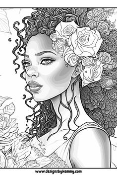 Coloring Page For Adults | Black Girl Magic Women Coloring Pages For Adults, Black Love Images, Women Coloring Pages, Sailor Moon Coloring Pages, African American Beauty, Coloring Page For Adults, Bird Coloring Pages, Colouring Printables