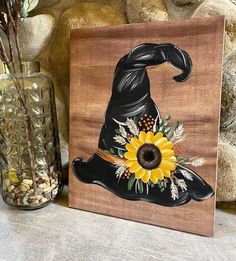 Witch Hat Painting On Canvas, October Paint And Sip Ideas, Pumpkin And Sunflower Painting, Fall Pictures To Paint On Canvas, Halloween Paint Party Ideas, Simple Country Paintings, Fall Acrylic Painting Ideas On Canvas, Diy Fall Paintings On Canvas, Halloween Paint Night Ideas