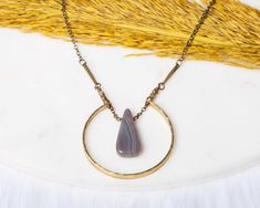 "EDGY PETAL large brown lace agate teardrop slab necklace. Featuring a hand hammered raw brass circlet and other raw brass components. This is a beautiful, unique gift for any agate lover! *  The chain length is 17.5\"  *  Includes a 2\" extender which adjusts the chain up to 19.5\" *  35mm agate teardrop slab *  Hammered raw brass elements *  Made in the USA in Lexington, KY Follow us on Instagram for daily style inspiration: https://www.instagram.com/edgypetaljewelry/" Brass Components, Rock Jewelry, Lexington Ky, Daily Style, Gift Jewelry, Lace Agate, Raw Brass, Chain Lengths, Stone Beads