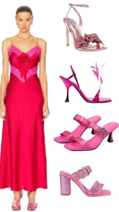 Shoes to wear with red dress , pink shoes with red dress Color Shoes