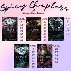 the book cover for twisted series is shown in four different colors and font styles, with an image of a clock on it