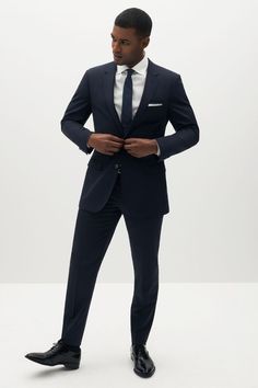 SuitShop has got you covered from the office to the wedding and everywhere in between. The answer to all your wedding party, wedding guest, workwear, special event, and date night wardrobe wants–this one suit can do it all. A new take on formalwear and everyday suiting, SuitShop is made for every body and every occasion. #groom #groomsmen #groomstyle #suit #bowtie #suitandtie Navy Blazer With Suit Collar For Wedding, Blue Notch Lapel Blazer For Black-tie Events, Elegant Navy Blazer For Wedding, Navy Notch Lapel Tuxedo In Suiting Fabric, Navy Tuxedo Suits With Notch Lapel, Navy Tuxedo With Suit Collar In Suiting Fabric, Classic Blue Blazer For Black-tie Events, Navy Tuxedo With Notch Lapel, Navy Notch Lapel Tuxedo For Wedding