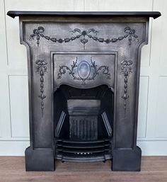 Fully Restored Antique Original Decorative Cast Iron Bedroom Fireplace Bedroom Fireplaces