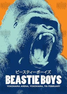 the beast boys concert poster with an angry gorilla